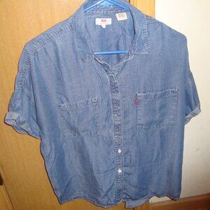 Levi''s Red Tab Top Blouse Shirt Size Medium